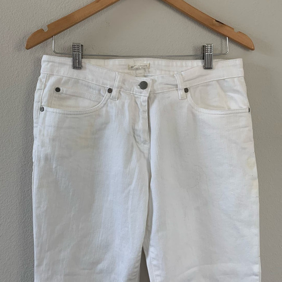 Eileen Fisher High Waist Slim‎ Leg Jeans in White Made in Portugal - Picture 6 of 10